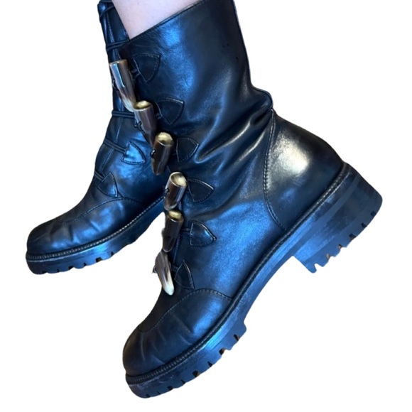 Christian Louboutin biker combat boots black ankle boots - Picture 7 of 14